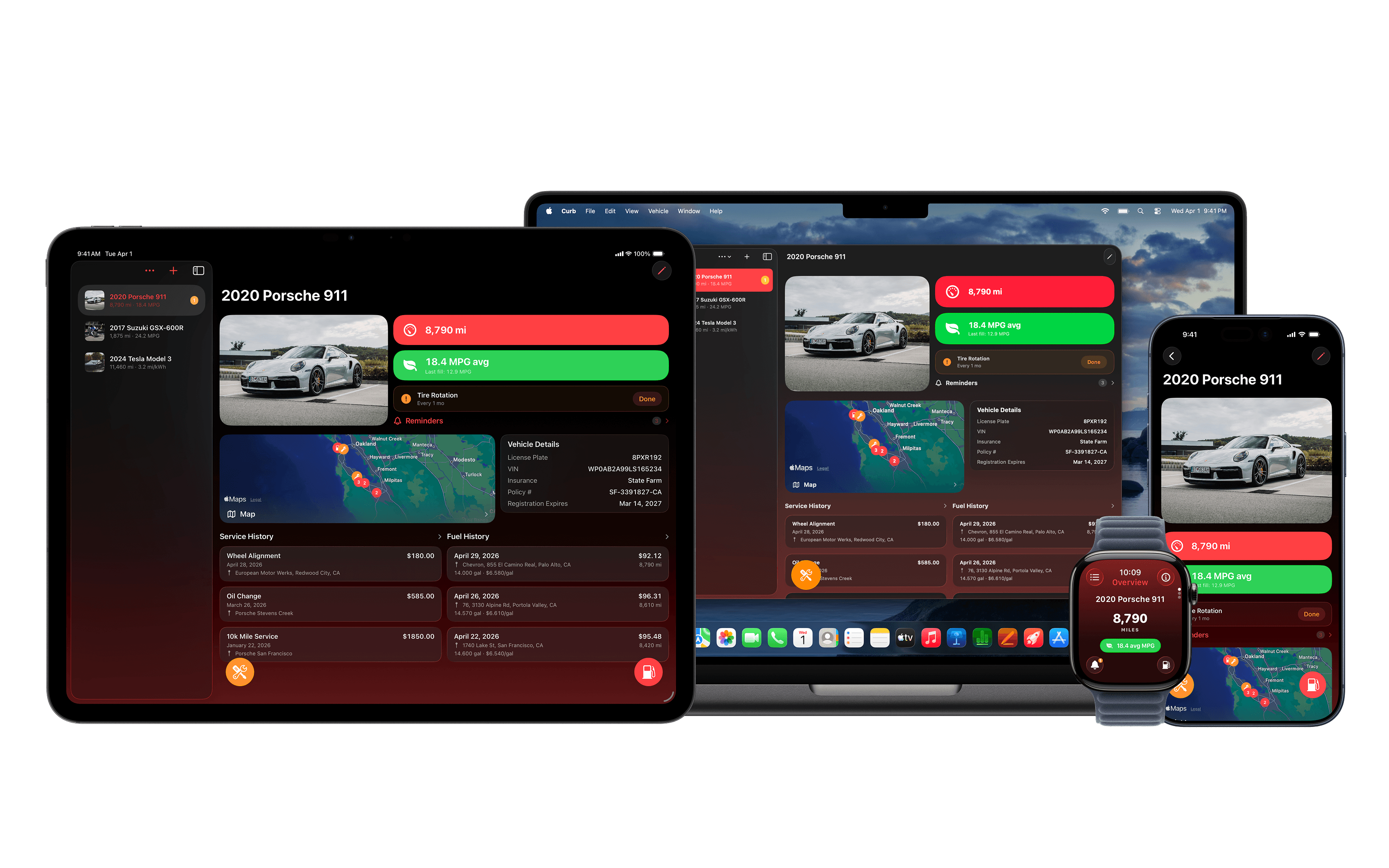 Curb running on iPhone, iPad, Mac, and Apple Watch