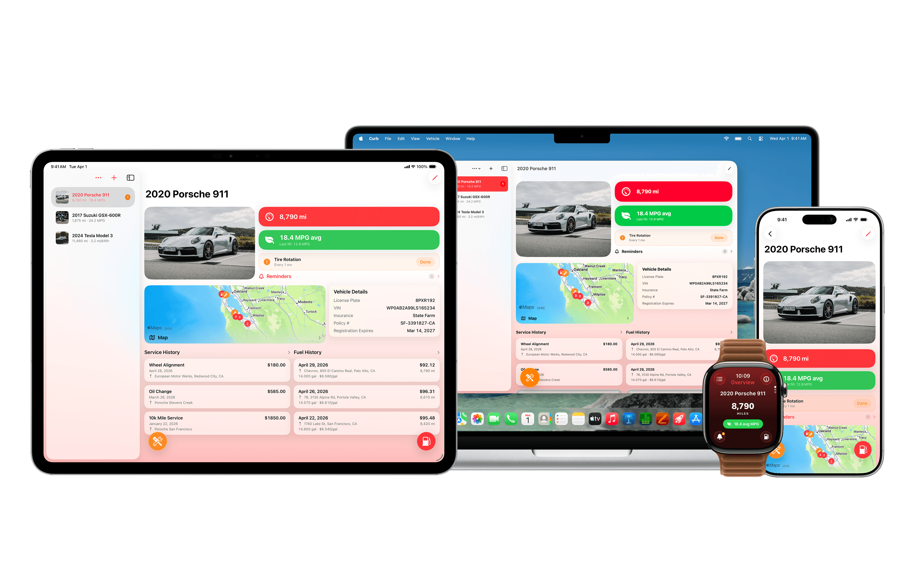Curb running on iPhone, iPad, Mac, and Apple Watch