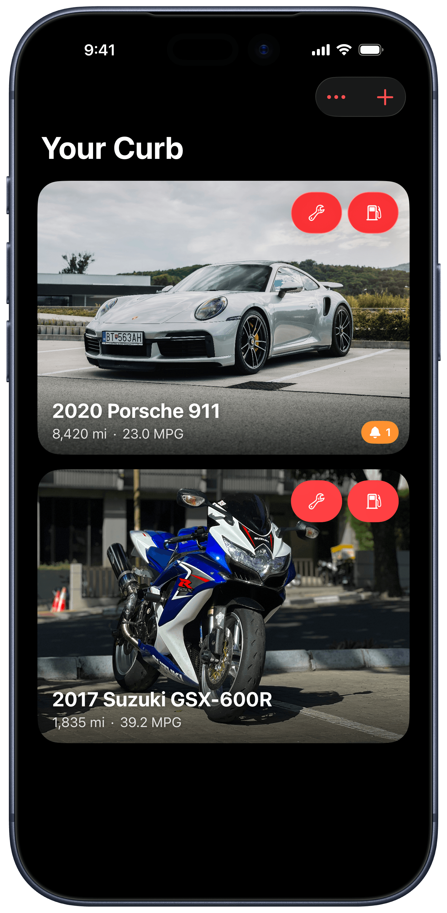 Curb home screen