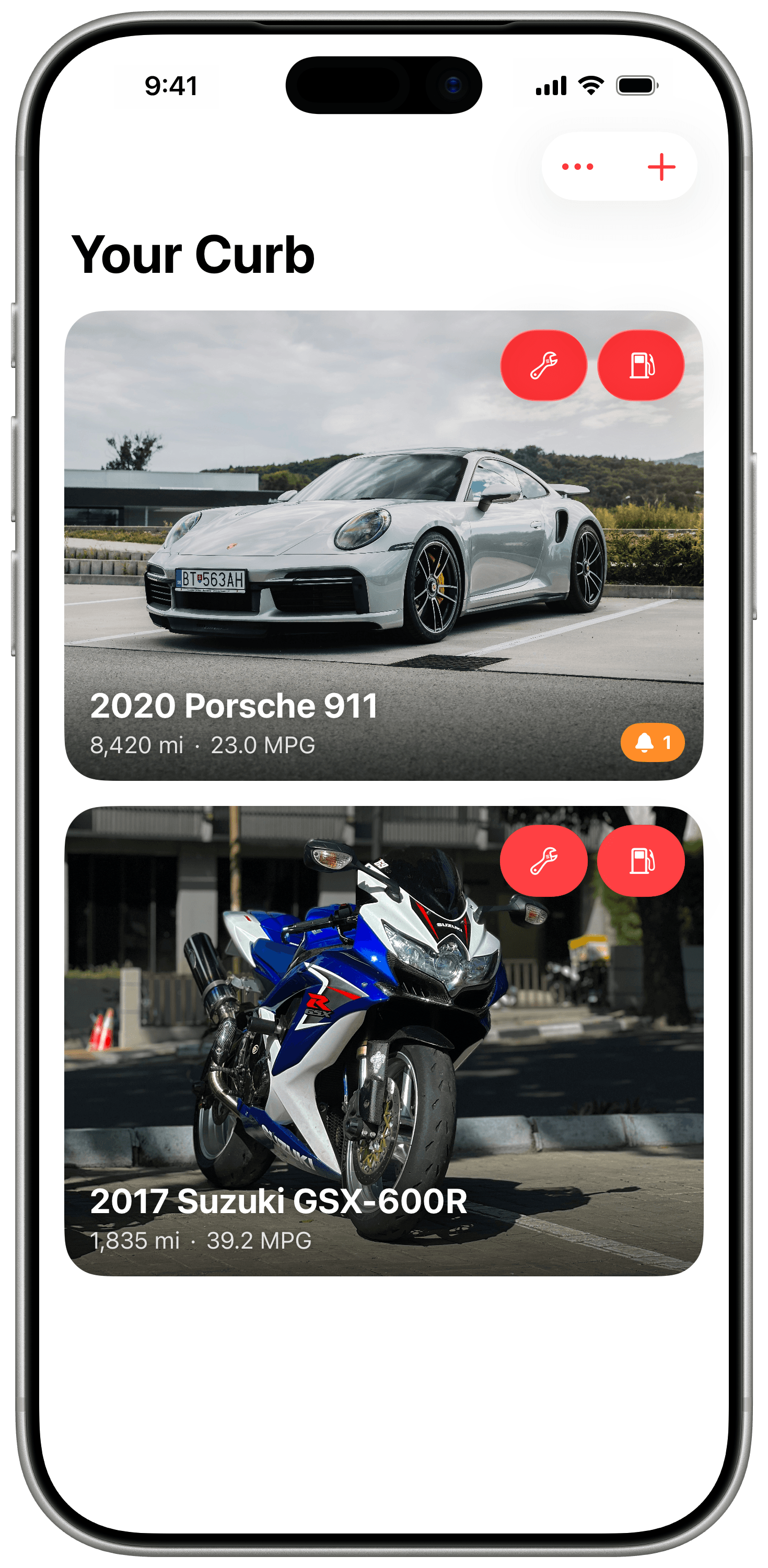 Curb home screen