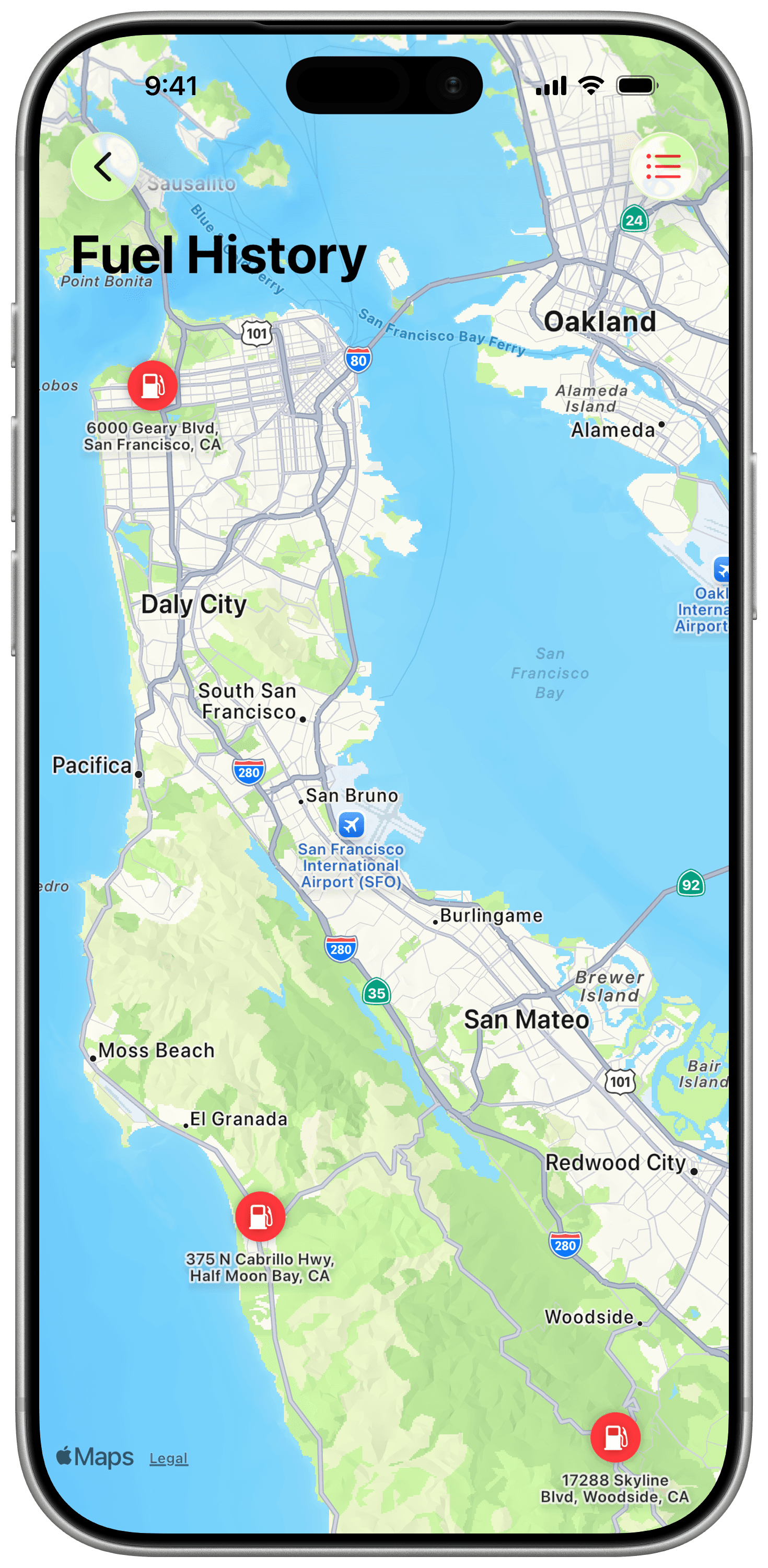 Curb fuel map tagging view